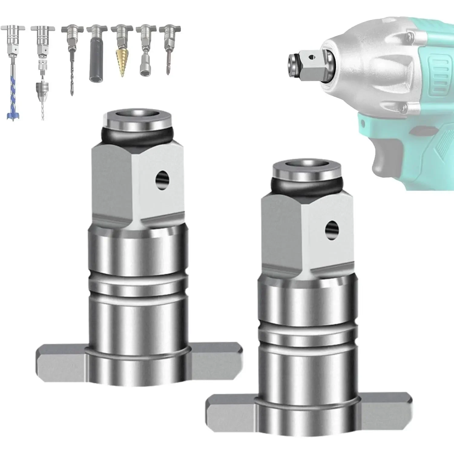 2 Counts Shaft Conversion Head,Electric Wrench With Internal Strong Magnet for Bits Drills Charging Accessories