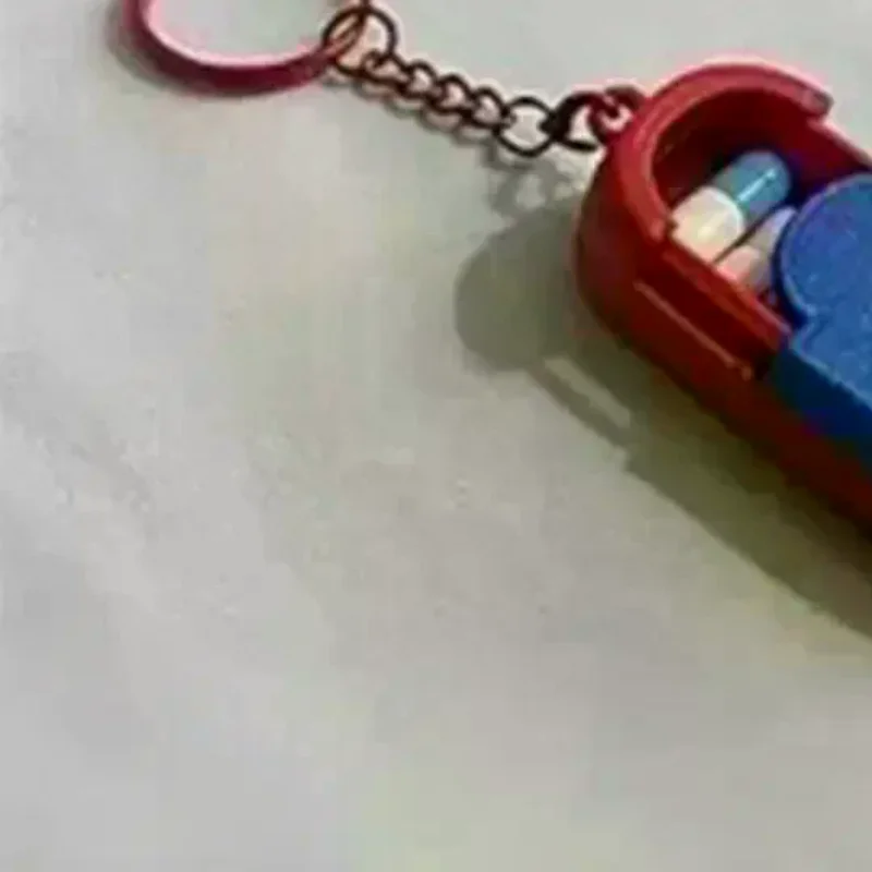 /YOV/3D Printing Mini Slide Top Pill Organizer Keychain For Office Workers Compact Travel Medicine Box