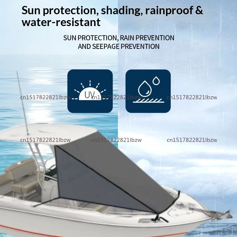 Easy-Store T-Shaped Ceiling Bow Sunscreen Awning for Yacht and Fishing Boat, Waterproof and Rainproof Canopy for Ships