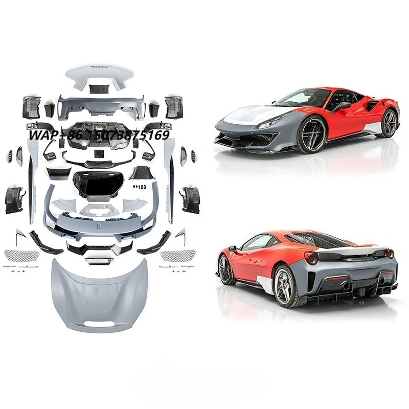Car Accessories Body Kit for F 488 Pista Dry Carbon Fiber Upgrade P Style Car Bumpers Car Other Parts 488 Conversion Kit
