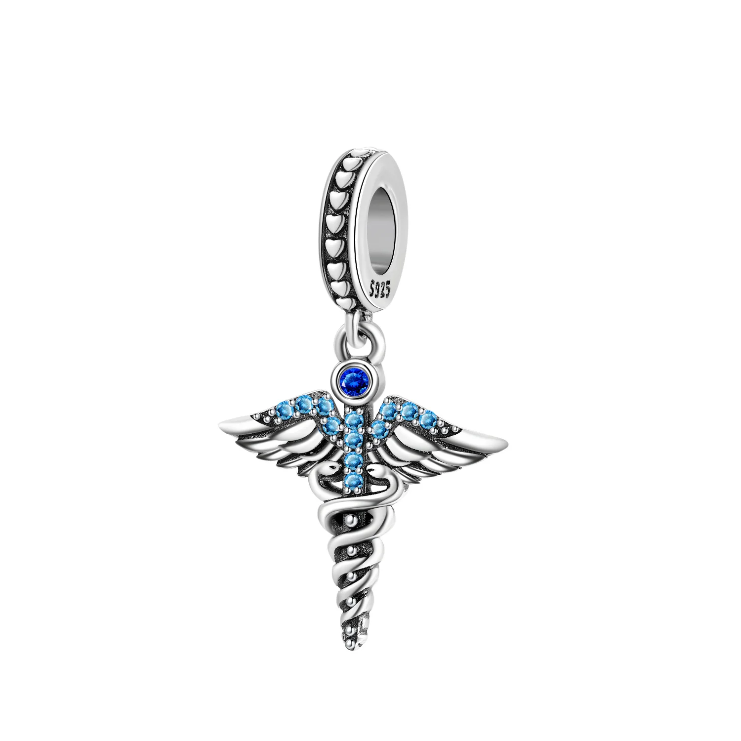 925 Sterling Silver Health Symbol Pendants Bracelet Charms Fit Women Jewelry Party Beads DIY Fine Gifts Accessories