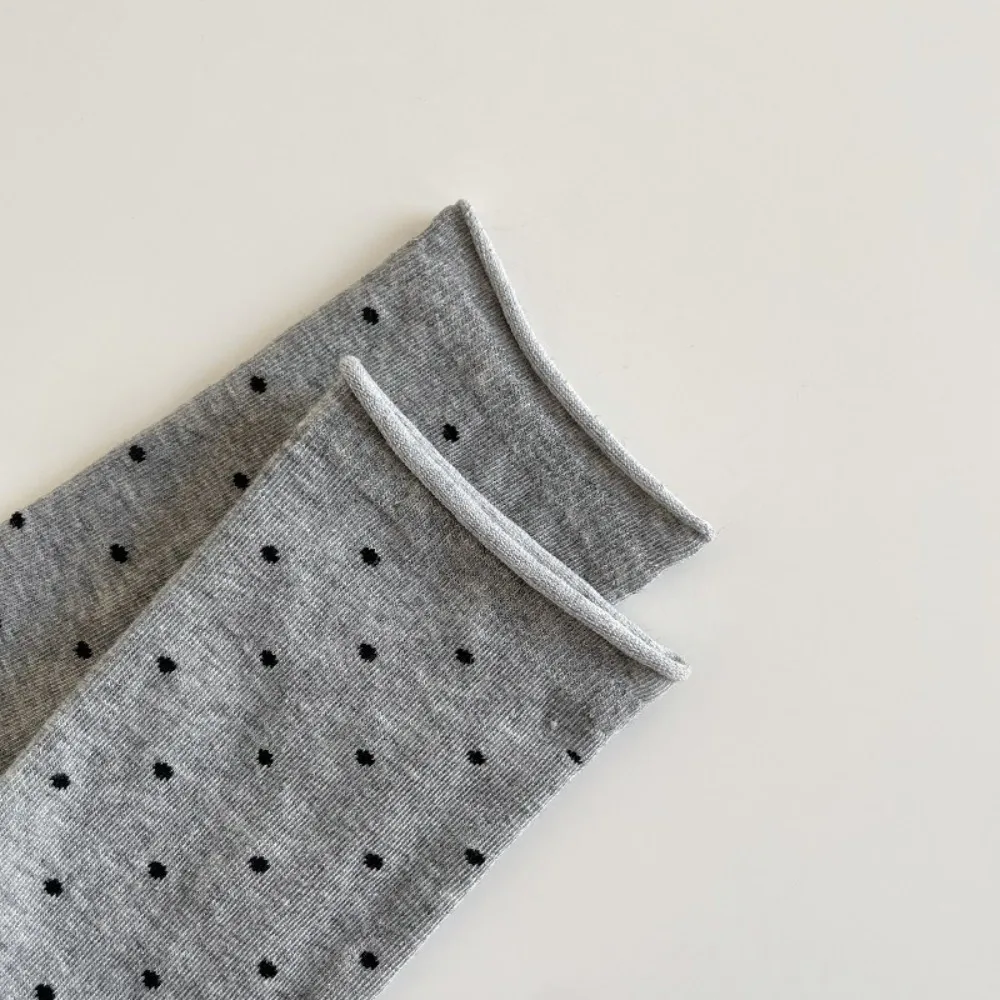

Comfortable Curled-edge Polka Dot Socks Thin Breathable Mid-Tube Socks Sweat Absorbent Women's Socks Summer
