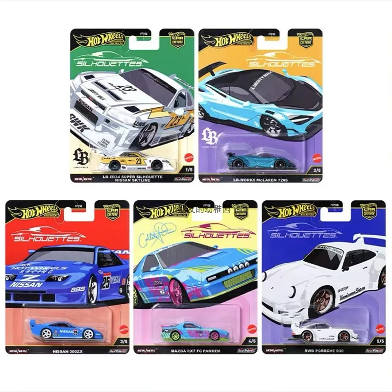 Mattel Hot Wheels Car Culture 2025 Mix 2G FPY86 Silhouettes 1/64 RWB Porsche 930 Collectible Car Toys Diecast Vehicle