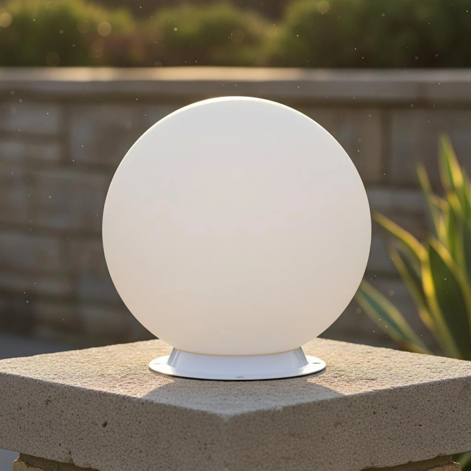 Solar Post Cap Light Dusk to Dawn Spherical Post Light Decorative Globe Lamp Color Changing Outdoor Lighting for Garden view 6
