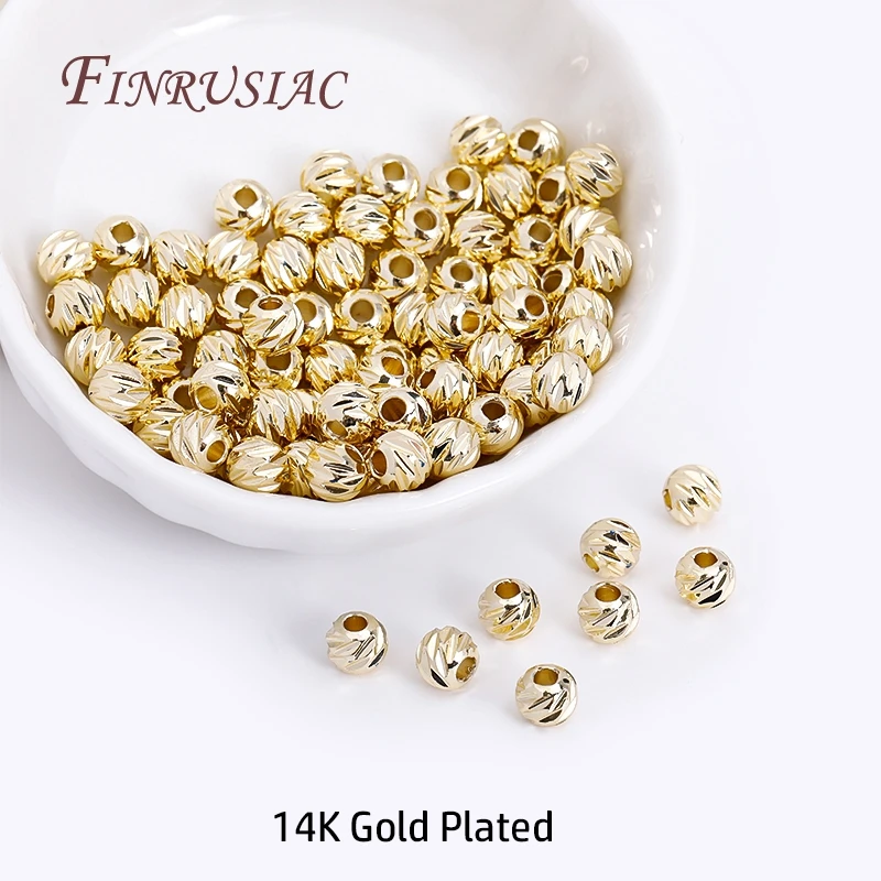 18K vergoldete Abstandsperle zur Schmuckherstellung, 2,5–6 mm Perlentrenner, dekorative Perlen für Armbänder, DIY-Zubehör im Großhandel