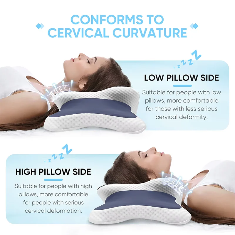 Butterfly Shaped Special Design Memory Foam Cervical Pillow Skin-friendly Comfortable Washable Neck Support Pillow