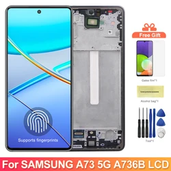 Super AMOLED A73 5G Screen for Samsung Galaxy A73 5G A736 A736B A736B/DS LCD Display Touch Screen Digitizer Assembly Replacement