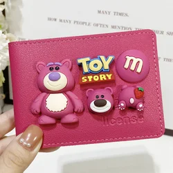 Disney Lotso niedźwiedź pojazd silnikowy licencja kabura PU piękny kreatywny rysunkowy autobus torba do przechowywania kart bankowych dla kobiet kierowców