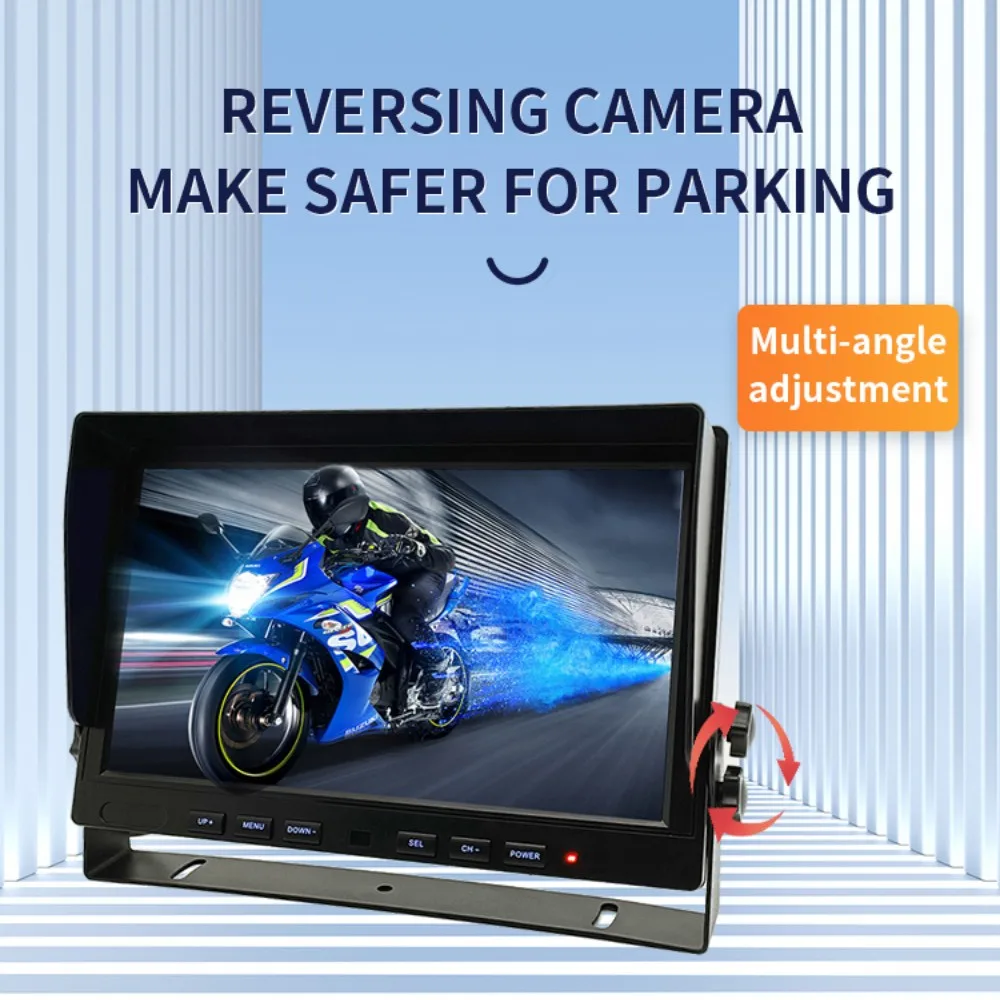 10.1 Inch Quad Car Monitor Reverse Monitor for Bus Truck Tractor Monitor Split Image DVR 1080P Wired Truck Backup Camera System