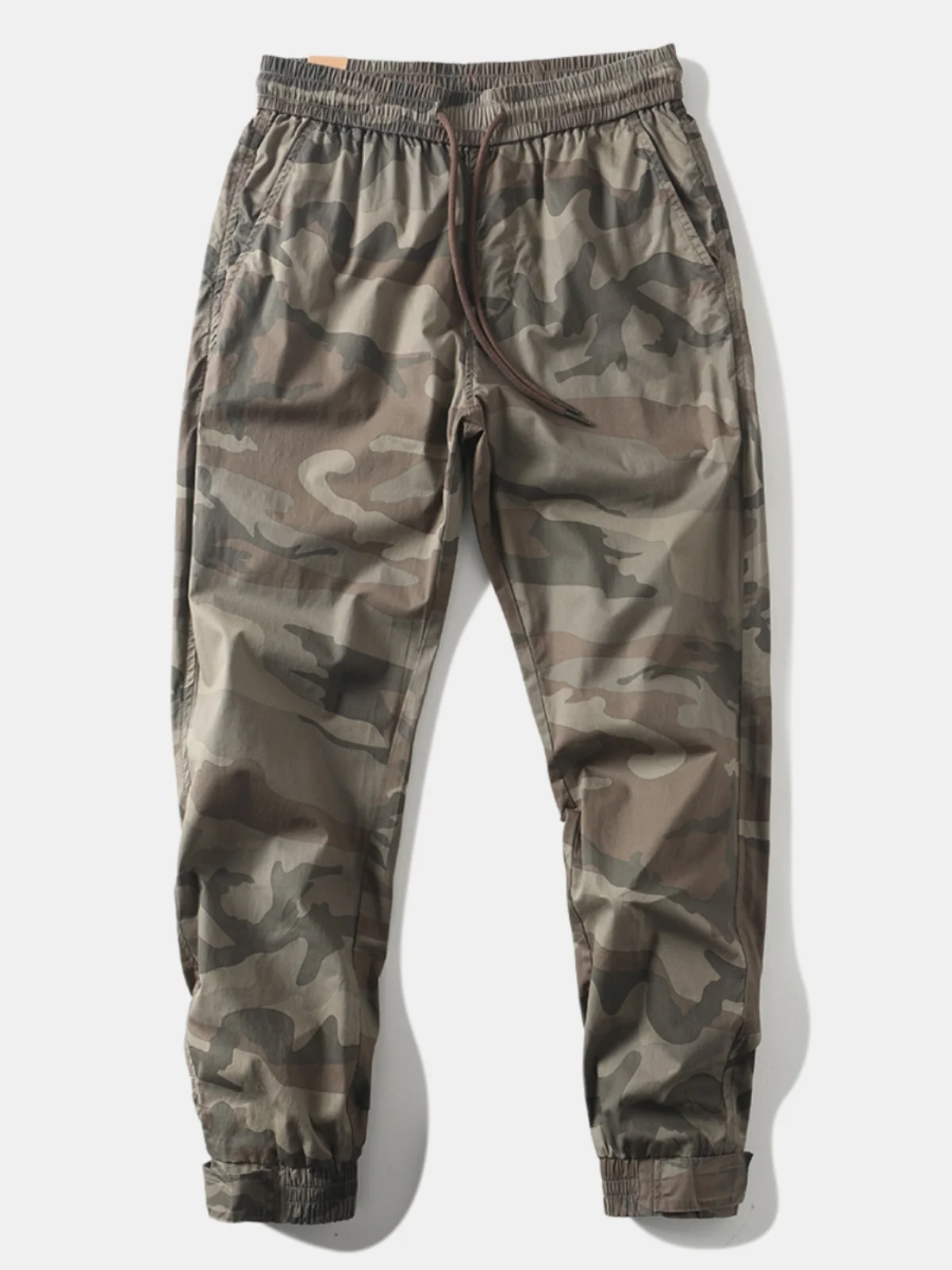 

Летние тонкие камуфляжные брюки в американском стиле ретро, уличные прямые свободные повседневные мужские эластичные волшебные ленты с манжетами