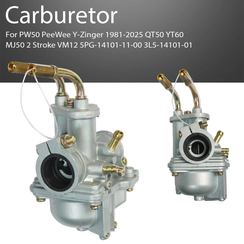 Carburetor 5PG-14101-11-00 3L5-14101-01 Fit PW50 Y-Zinger PeeWee 1981-2026 QT50 YT60 Tri-Zinger MJ50 Towny