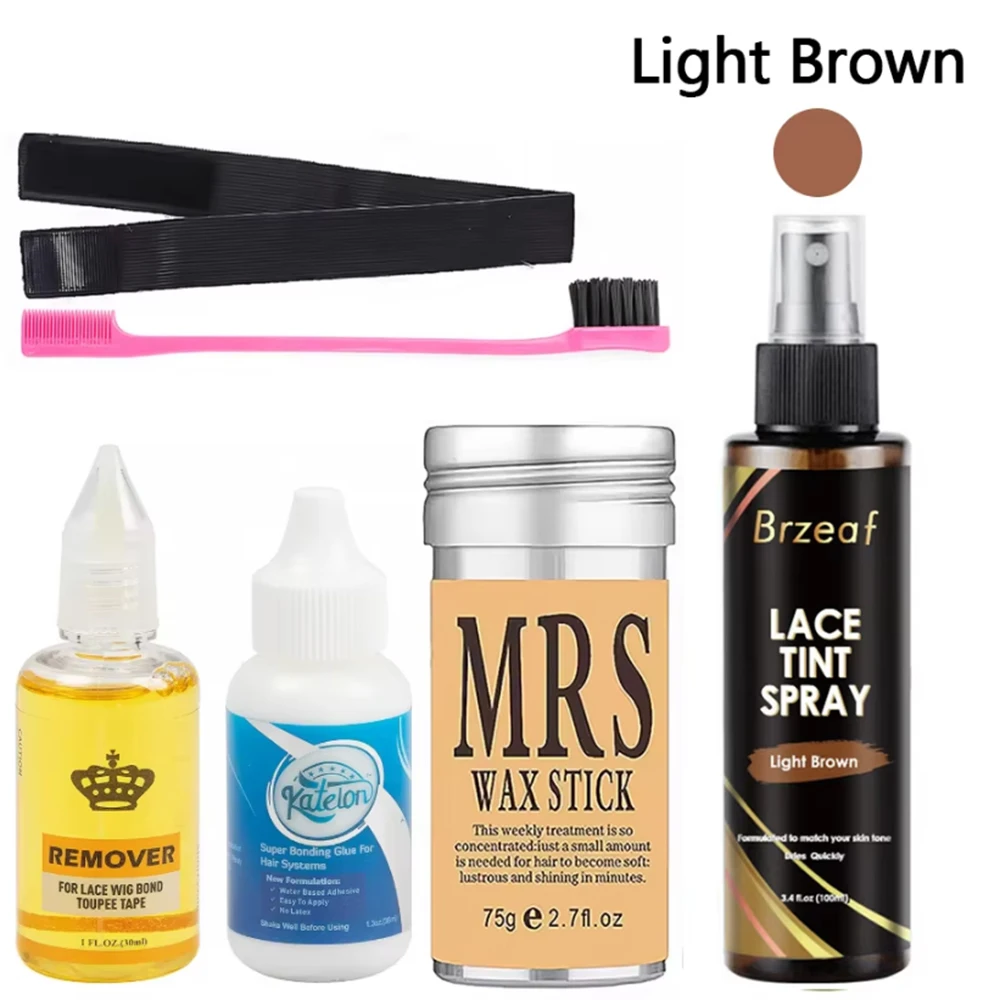 38ml Waterproof Lace Wig Glue with Adhesive Hair Wax Stick And Remover for Lace Front Wig Tint Spray Elastic Melt Band
