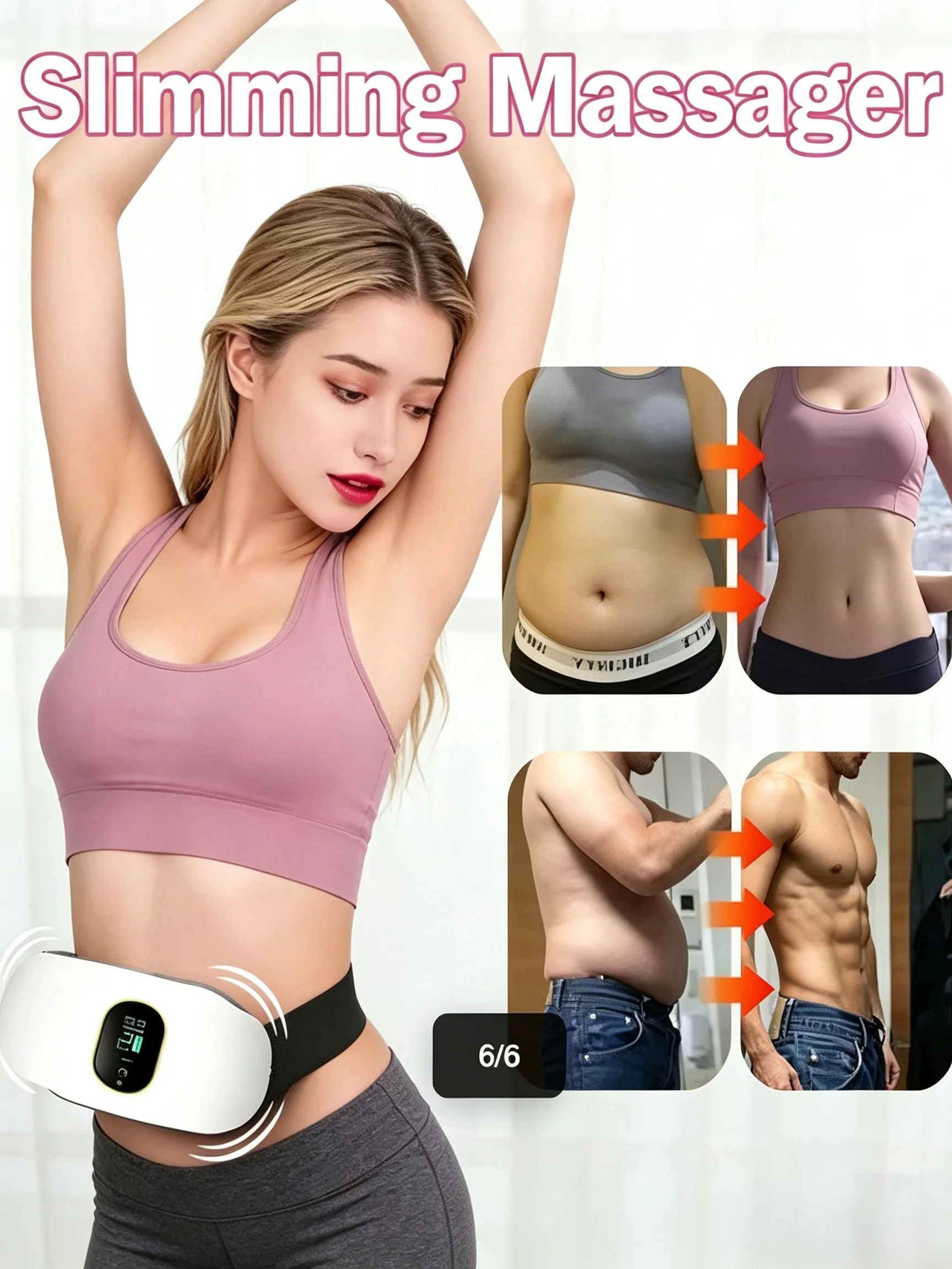 Women’s Slimming Device, Electric Abdominal Fat Burner, Waist and Abdomen Massager, Body Shaping and Contouring Tool