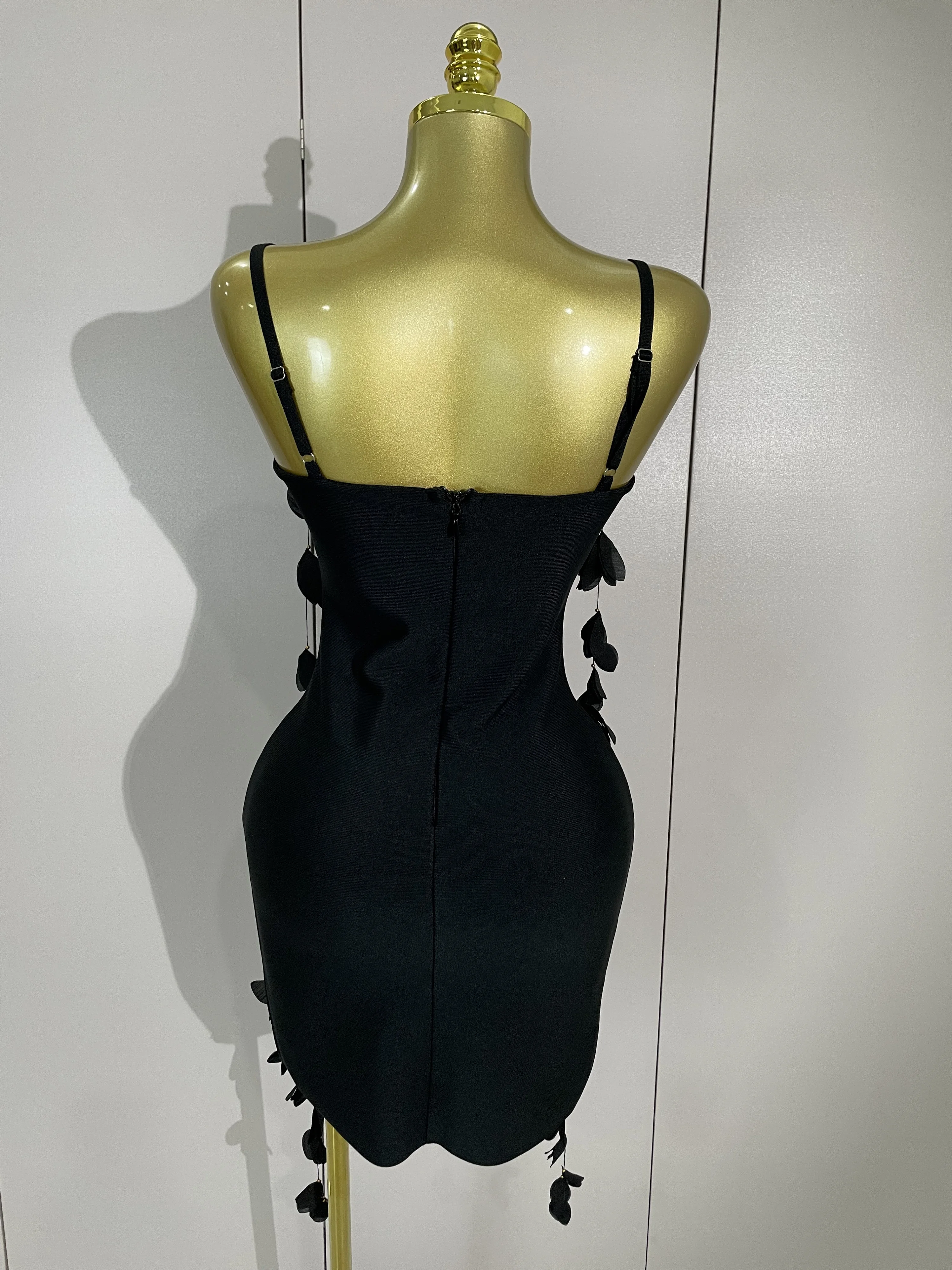 Sexy Halter Backless Black Tassel Bodycon Bandage Mini Dress Women Elegant Prom Gown Club Evening Party Birthday Dresses