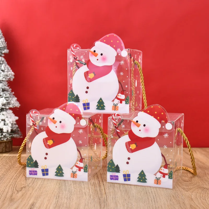 

4pcs Christmas Candy Box Snowman Treat Candy Cookie Apple Packing Box Christmas Decoration For Home Navidad New Year 2025 Gifts