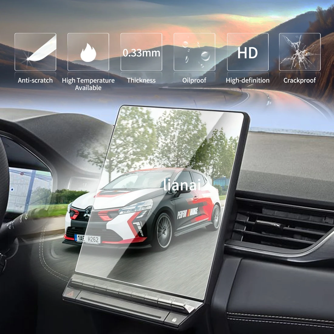 Screen Protector for 2025-2026 Mitsubishi Colt Tempered Glass GPS Video Navigator Car Stickers blue light blocking supplies