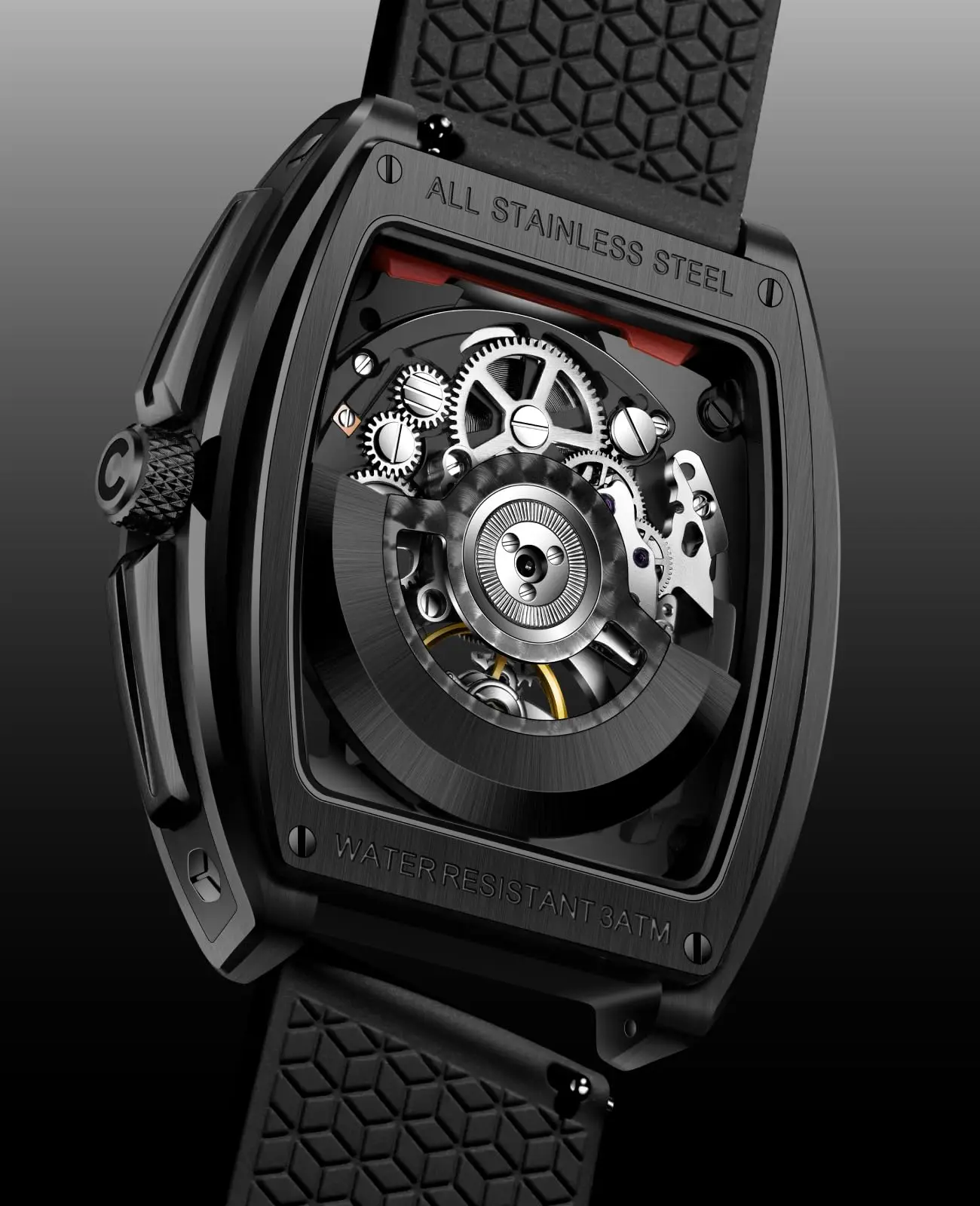 CIGA Design Automatic Mechanical Skeleton Watch for Men Z Series Black DLC Coatings Case Fashion Casual Male Watches Timepiece image 2