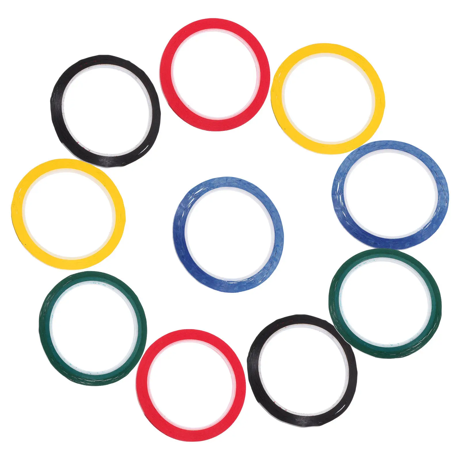 

10Pcs Seamless Warning Line Tape Desktop Positioning Tape 3Mm X 50M High Adhesion Heat Resistant Color Marking Line Black Blue