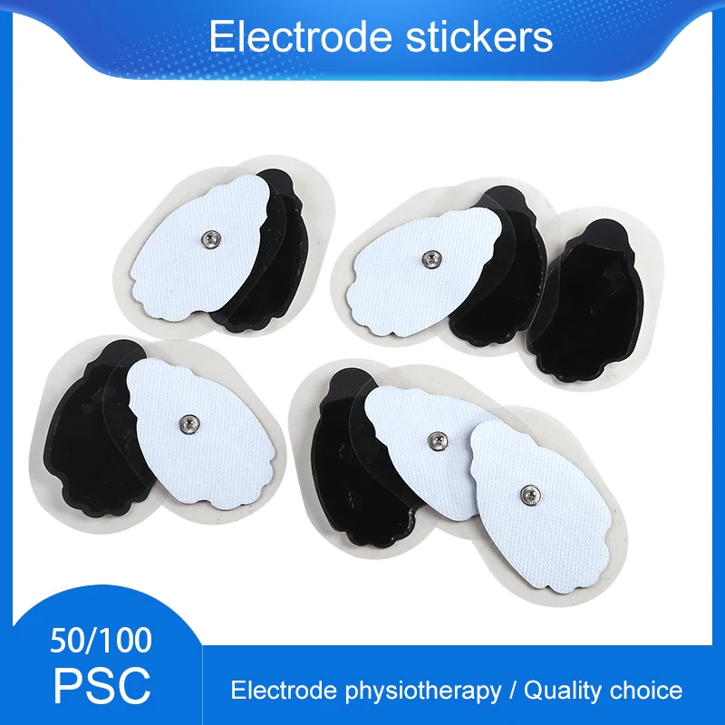 

50/100Pcs Self Adhesive Replacement Tens Electrode Pads 4.6*7.4cm Button Type for Tens Acupuncture Electric Muscle Stimulator