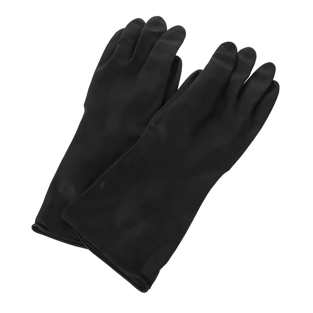 

1Pair Dishwashing Gloves Reinforced Cuff Rubber Gloves for Kitchen Cleaning Dishwashing Grease Removal Heavy Duty Housework