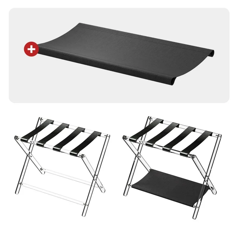 Acrylic transparent foldable hotel double shelf household room multi-functional luggage rack