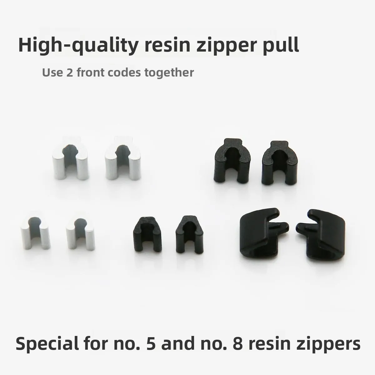 100 Pieces High-quality Resin Zipper Front Code Card Stop No. 5 And No. 8 Zipper Special Metal Plug To Prevent Falling Off