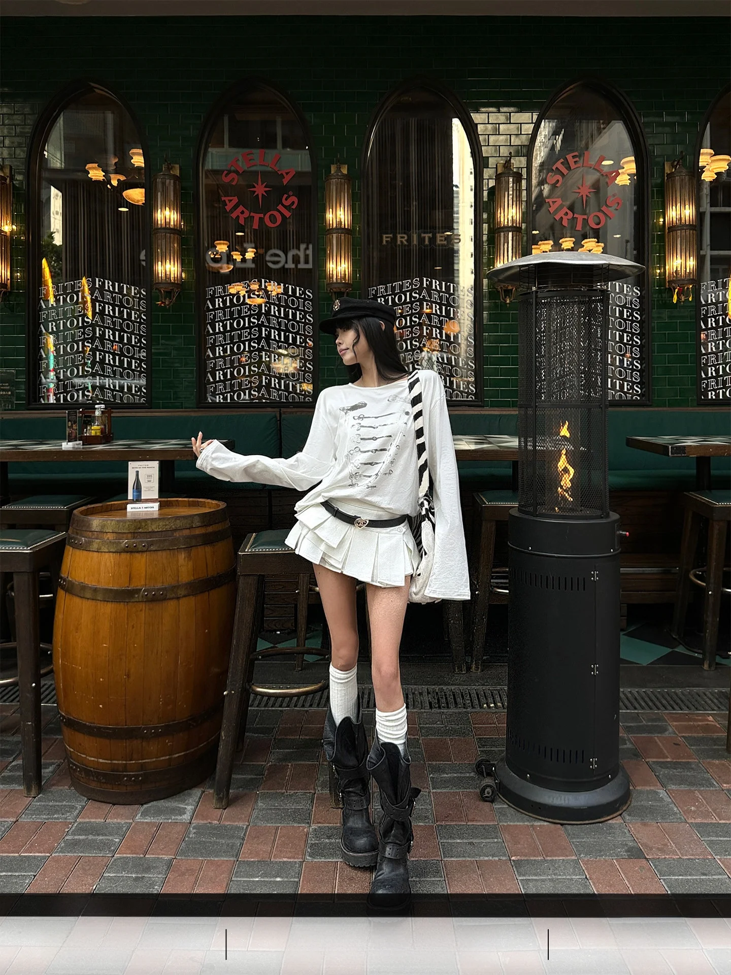 

Low Waist Parisian Sle A-Line Skirt Women's Spring Faion Streetwear Pleated ort Skirt Sweet And Spicy Girl