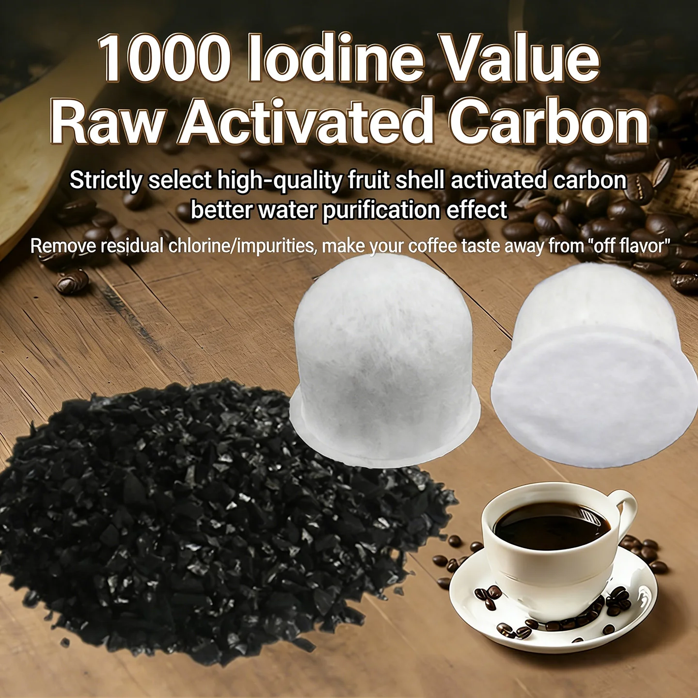 6-Pack Wolf Gourmet Coffee Machine Coconut Shell Activated Carbon Coffee Filters view 3