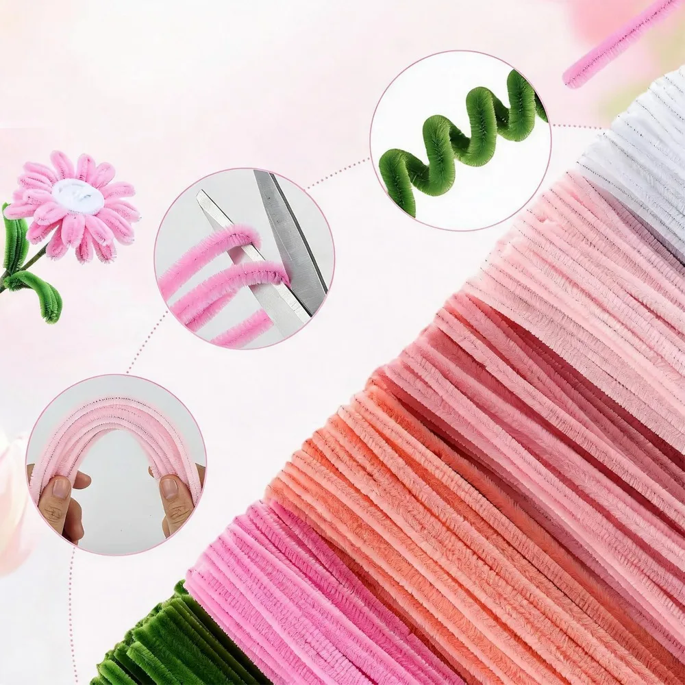 Kit de Montagem de Buquê Artesanal com 540 Limpa-Cachimbo DIY, Escolha de Presente Ideal, Decoração Única