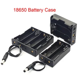 2/3/4 Slot 18650 Battery Holder 18650 Battery Box 18650 Battery Case With DC 5.5x2.1mm Power Plug Series Connection