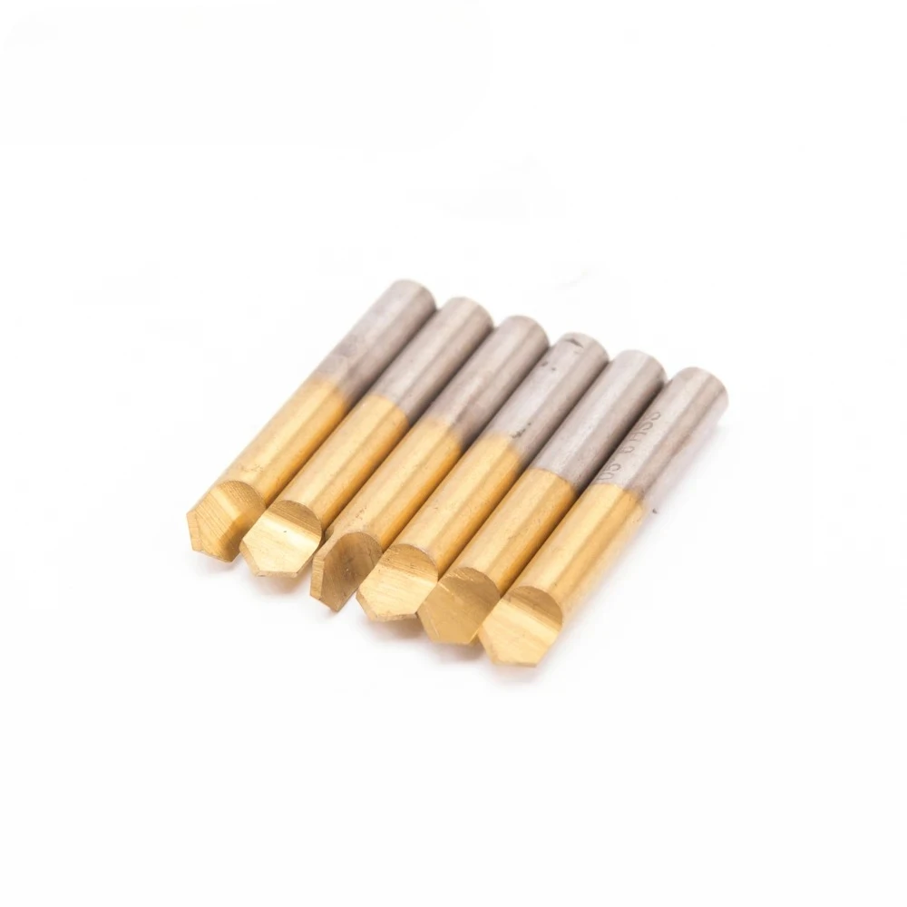 6pcs 95 105 degree HSS -TiN End drill bit  key dimple cutter blade tracer point for vertical key machine milling cutters