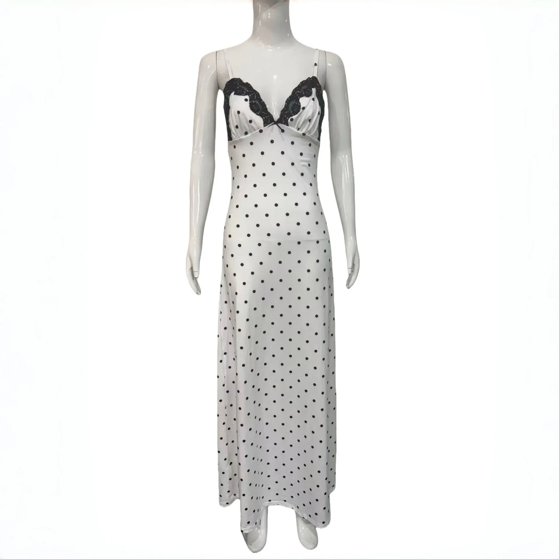 Single Polka Dot Dress High Waist Private Celebrity Style with Urban Commuting Camping Travel Daily Summer Backless for Women - view 5