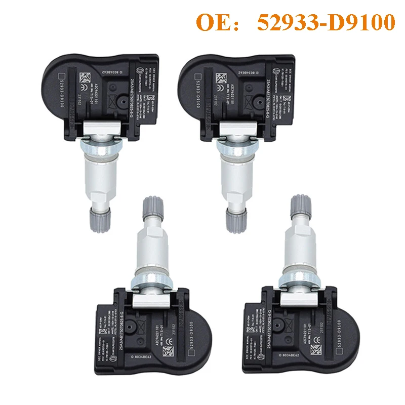 

4PCS 52933-D9100 52933-D4100 52933-F2000 TPMS Tire Pressure Sensor For Hyundai Elantra Ioniq Kona Kia Soul Niro Optima Genesis
