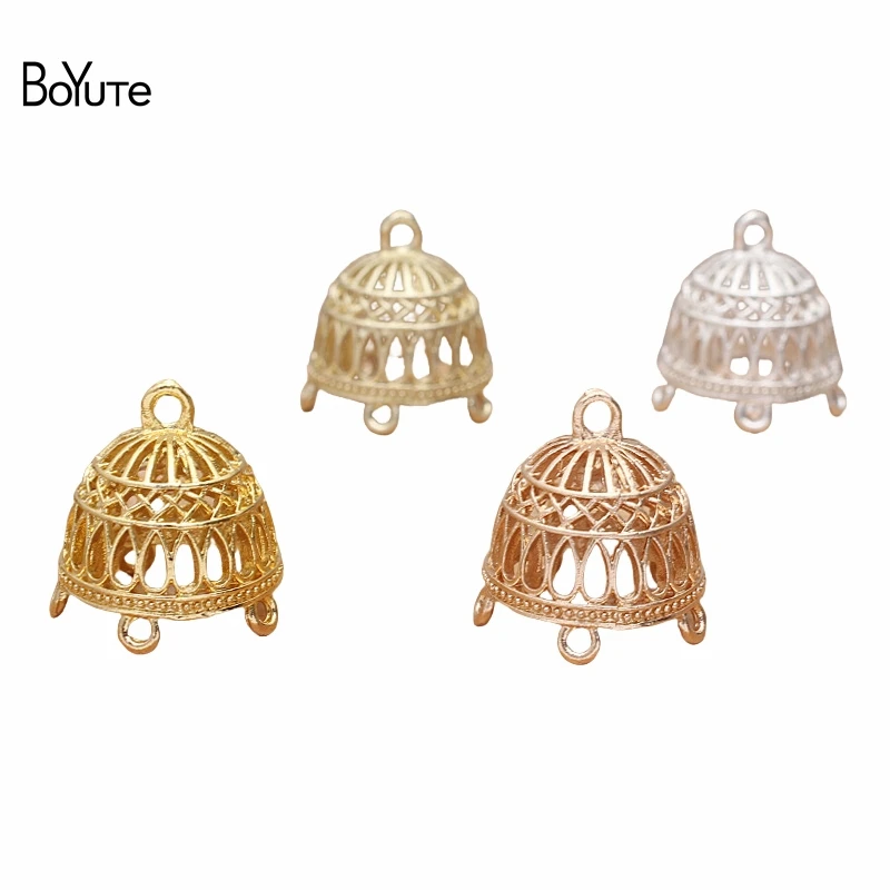 

BoYuTe (20 Pieces/Lot) 21*23mm Alloy Hollow Pendant Flower Cap Connector Lantern Accessories Diy Handmade Materials