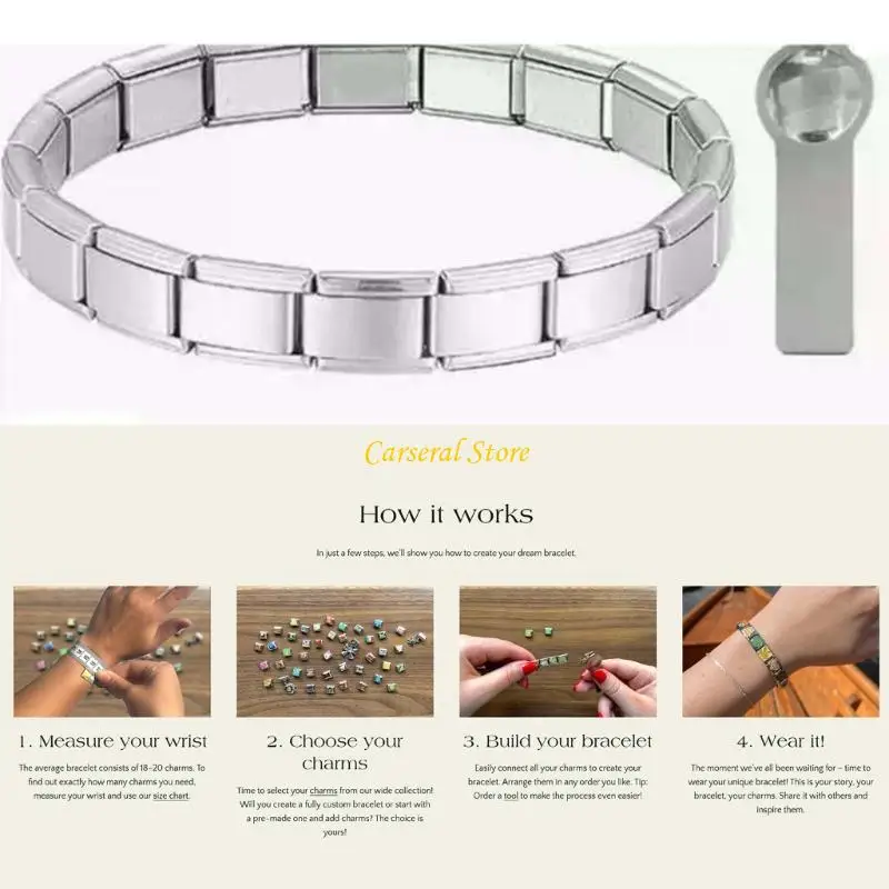 

M4YF Italian Charm Bracelet Silver Gold Charm Bracelet Set Italian Link with Tools for Individualized Gifts