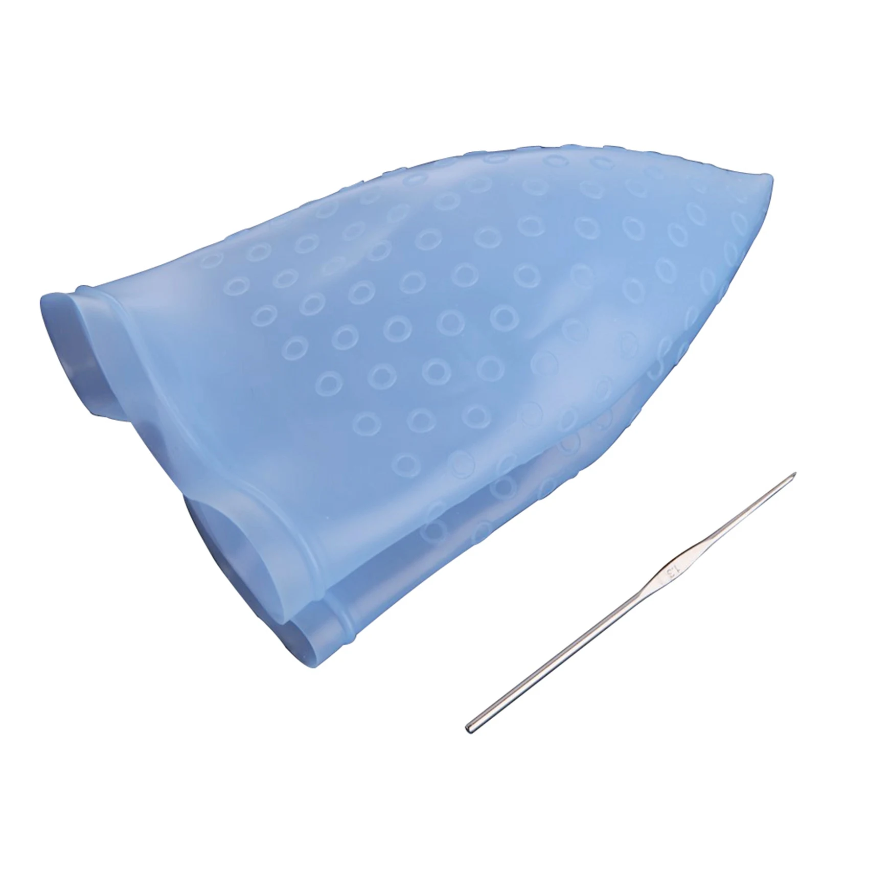 B83B-2X Reusable Salon Highlighting Dye Hair Coloring Frosting Cap With Metal Hook Blue