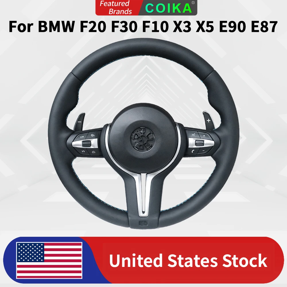 M Series Full Leather Steering Wheel For BMW M3 F30 F15 F16 F20 F21 F25 F26 M5 F10 F11 F06 F07 F12 F13 F01 E90 E87 X1 E84 X5 E70 Car Accessories
