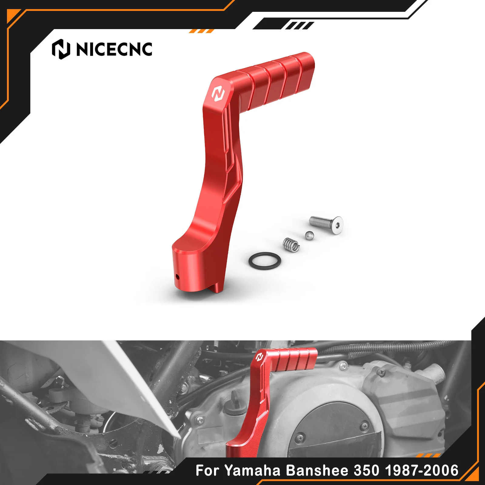 NICECNC For Yamaha Banshee 350 1987-2006 Kickstarter Lever Replaces 2GU-15620-01-00 Non-Slip Aluminum ATV Accessories