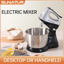 SUNATUR 3.5L Cake Beater  Stand Mixer Electric Food Processors 2 in 1 Electric Hand Blender Kitchen Mixer for Baking Machine