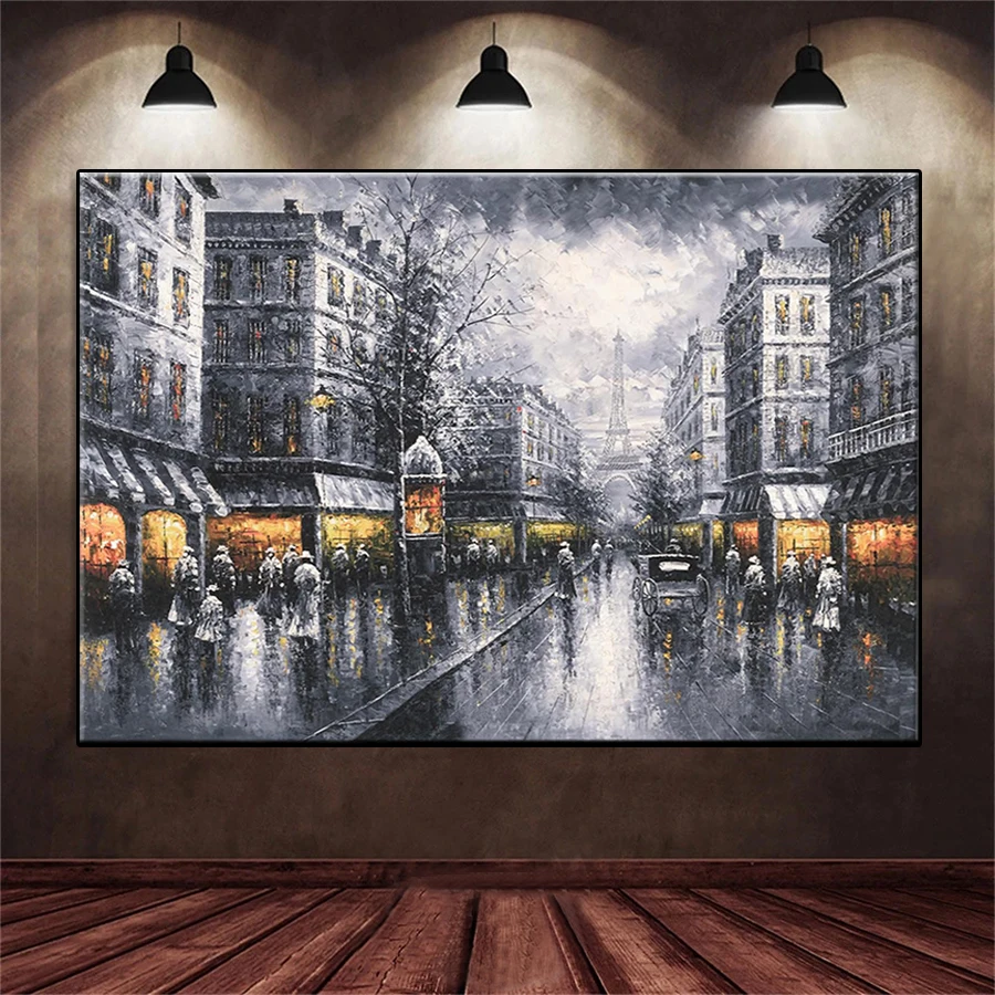 Diamond Mosaic Picture Pedestrian Landscape of Paris City Streets Diamond Painting Cross Stitch Embroidery Wall Art