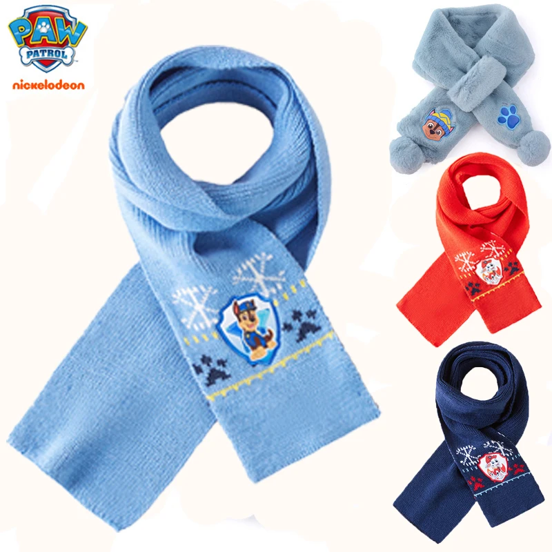 HOT Genuine Paw Patrol Scarf Kids Winter Warm Muffler Plush Gloves Girls Boys Children Chase Skye Marshall Everest age 2-10Y