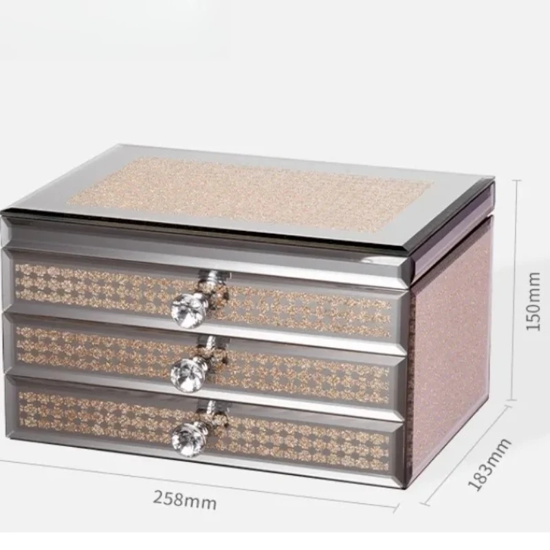 

Jewelry storage box High-end exquisite large-capacity jewelry box Necklace ring earrings storage box Birthday gift woman