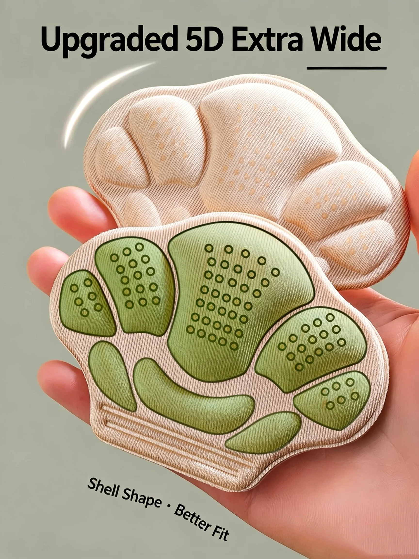 Sneaker Size Reducer Heel Grip Pads, Anti-Slip Anti-Chafing Heel Liners, Half Size Insoles for Shoe Size Adjustment