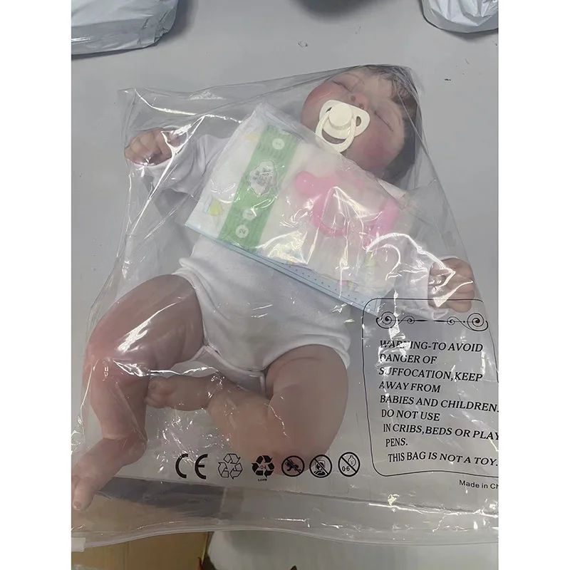 48cm realistico Siliocne Reborn Dolls pesche con piantare i capelli in cotone per dormire i capelli per i bambini