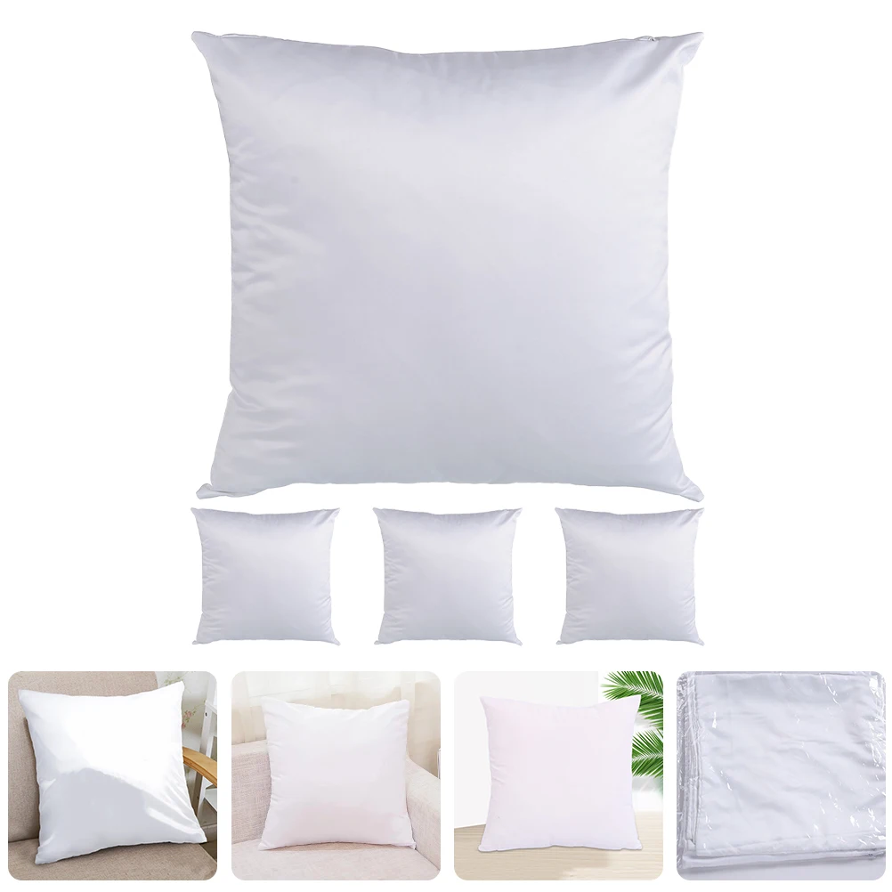 

4 Pcs Blank Throw Pillowcase Sublimation Kissenbezug Cover White Cases Covers