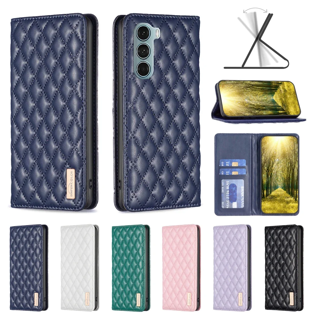 2024 Чехол для Luxury Flip Leather Case For Motorola G04 G24 G34 5G Edge 40 Neo G84 5G G54 5G G14 4G G32 4G G62 G42 E32 4G G71 G