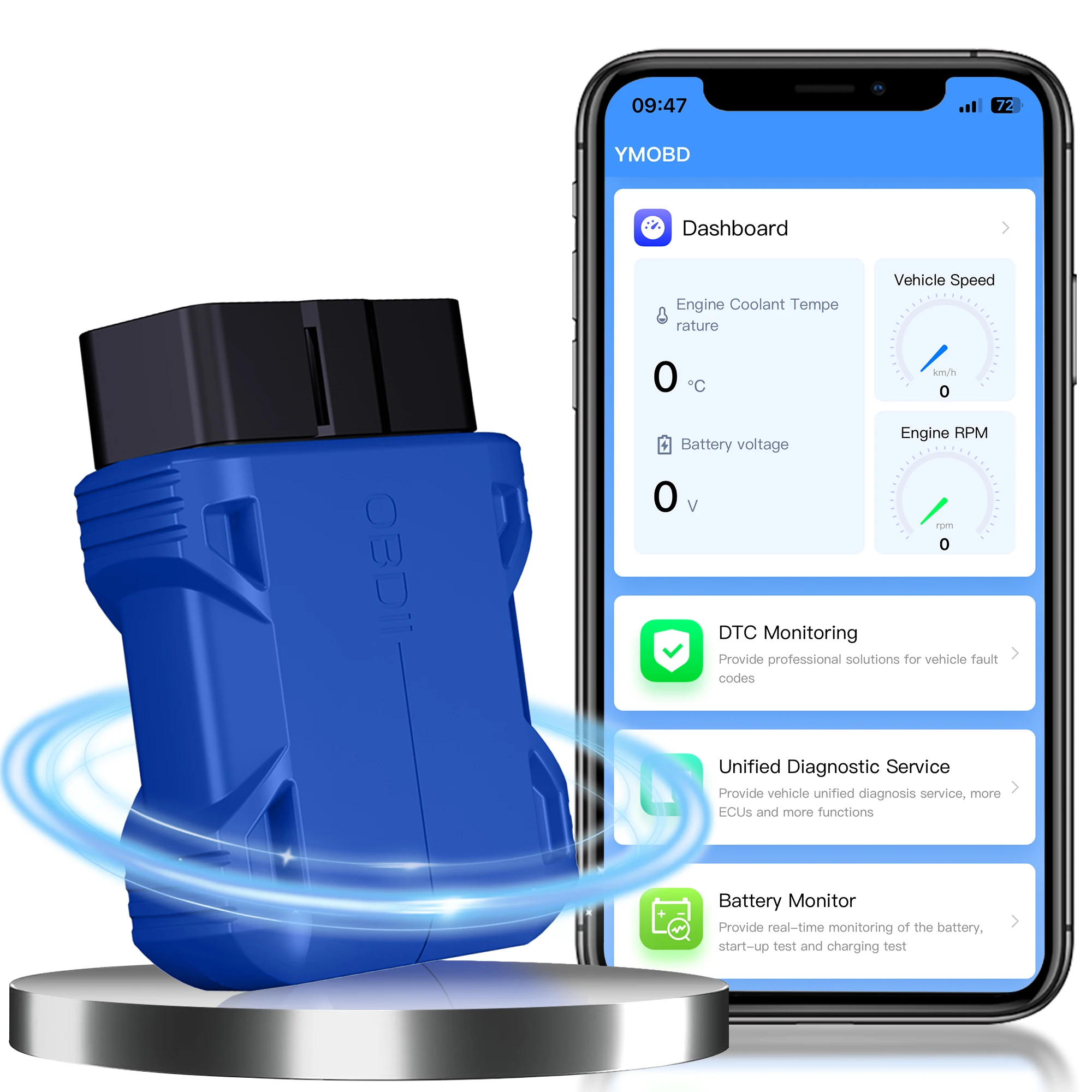 ELM327 Bluetooth 5.0 OBD2 Scanner for Car - Check Engine Light Code Reader with Live Data,Wireless Diagnostic Scan Tool