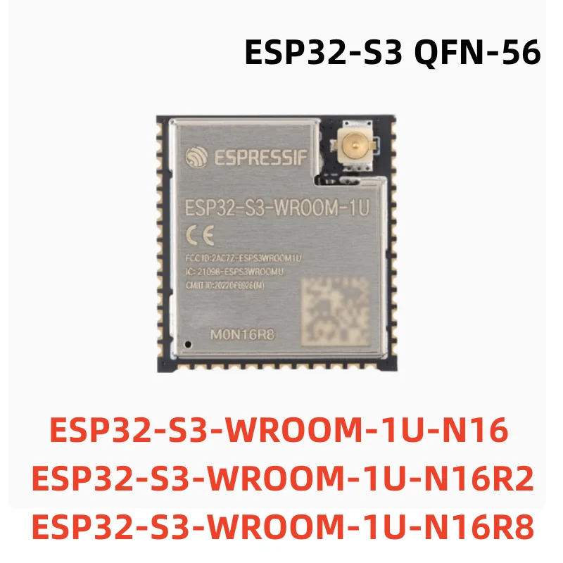 ESP32-S3 ESP32-S3-WROOM-1U N16 N16R2 N16R8 WiFi Bluetooth-compatible PS-RAM Dual-core BLE 5.0 16MB Flash 2MB 8MB Wireless Module