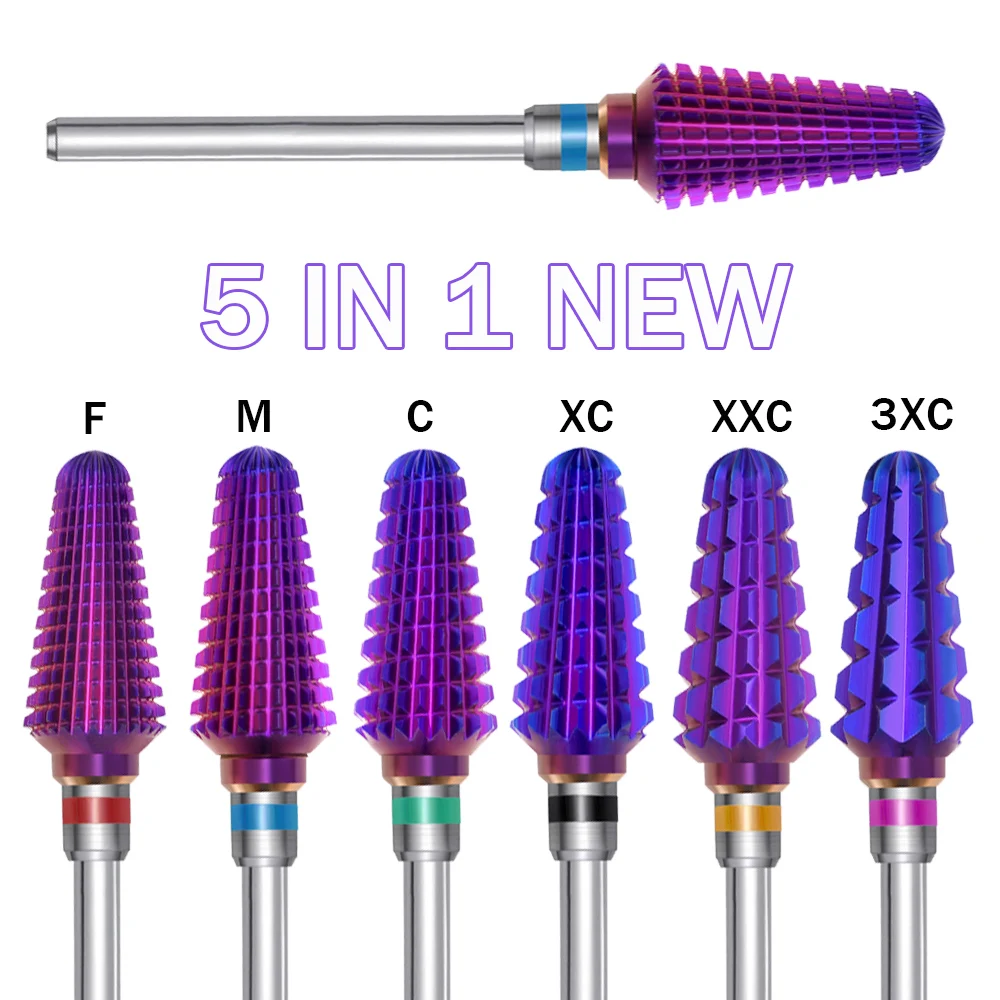 Purple Tornado Bit 3/32 Carbide Nail Drill Bits Milling Cutters For Manicure Remove Gel Electric File Accessories