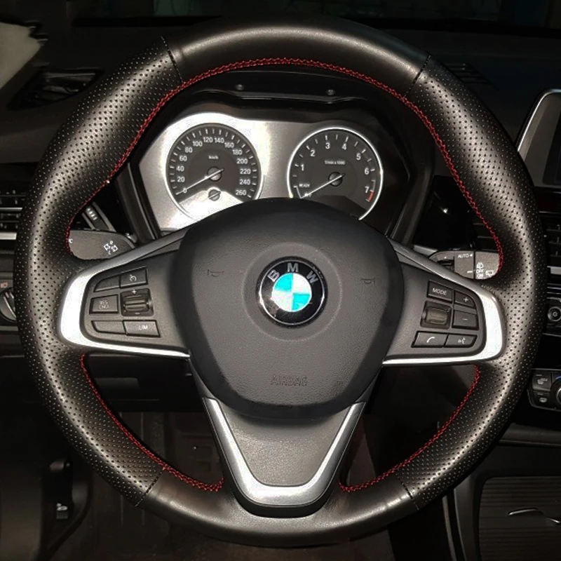 Car Steering Wheel Cover Braid Artificial Leather For BMW F45 F46 X1 F48 X2 F39 Steering- Wheel Cover Wrap Car Accessories